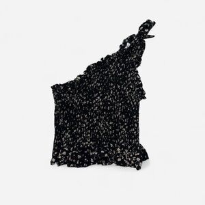 Black and White Floral Women's Top